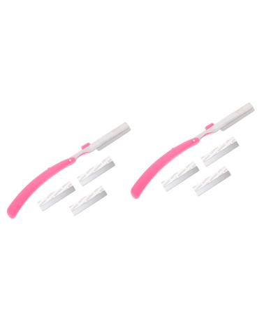 Minkissy 2 sets of trimming the eyebrows travel eye brew trimmer Peach fuzz-shaver Bartschneidf nger peeling eyebrow stainless steel lady.