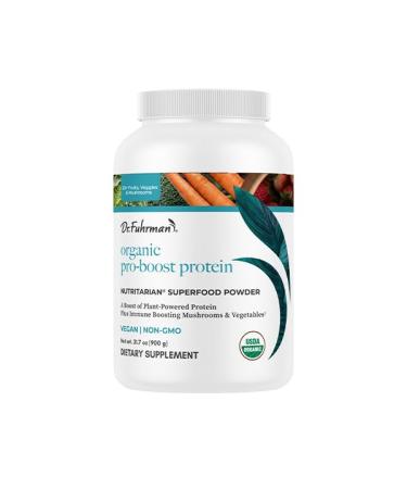 Dr. Fuhrman Pro-Boost Superfood Powder Certified Organic with Pea and Hemp Protein Flax and Chia Seeds 10 Mushroom Extracts Vanilla Flavor 60 Servings Vegan