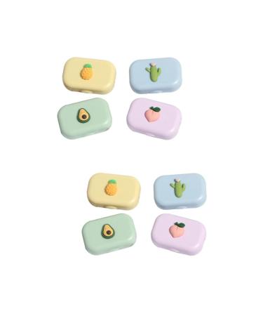Gatuida 8 pc. Colored contact lenses of portable suitcases travel case for contact lenses mirror film cartoon lens container invisible contact lens container clamping tweezers