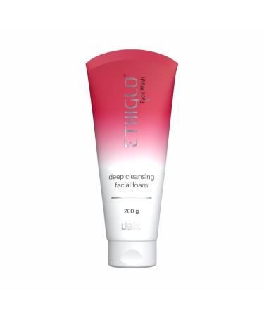 Krishva Eth-i.g.lo Facial Foam Gentle Exfoliating Face Wash for All Skin Types Helps Reduce Clogged Pores & Dullness Daily Facial Cleanser 200 ml