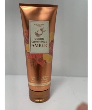 Bath and Body Works Golden Clementine Amber Ultimate Hydration Body Cream 8 Ounce Full Size Fall 2021 Collection
