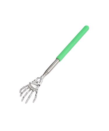 Dcniyt telescopic back scratch made of stainless steel portable ultimate pocket self-massage device for difficult itching (green)