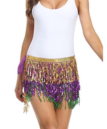Women's Sequins Wrap Skirt Mardi Gras/Christmas/Halloween/St. Patrick's Day Outfits Costume One Size Mardi Gras