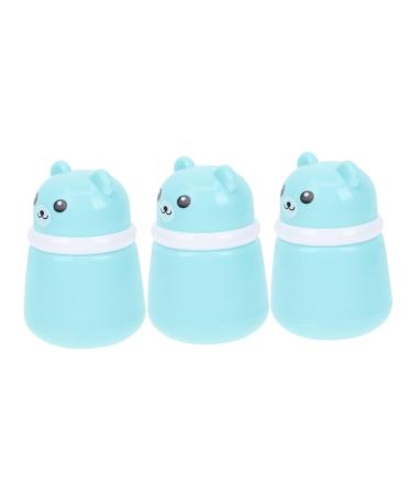 YARNOW 3pi ces Pot Poudre avec Houppette Ours Bo te Vide pour Gar on Fille et Voyage Rangement de Poudre Herm tique et Compact