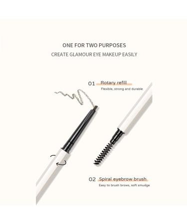 Professional Cruelty-Free Eyebrow Powder Pencil - Waterproof, Double-Headed with Spiral Brush (04 Mocha Brown) - Buy Online on GoSupps.com