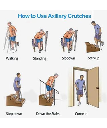 Adult Underarm Crutches (1 Pair) Adjustable Aluminum Crutches Walking Sticks for Elderly People with Disabilities Ergonomic Medical Crutches Anniversary Lucky Star - Buy Online on GoSupps.com