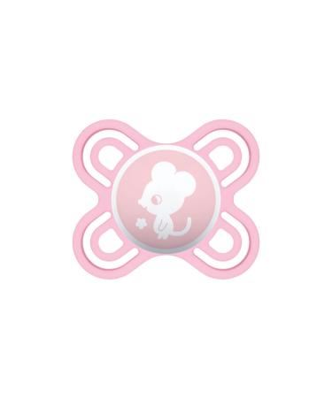 MAM Perfect Start pacifier for newborns made of silicone with pacifier box 0-2 months pink