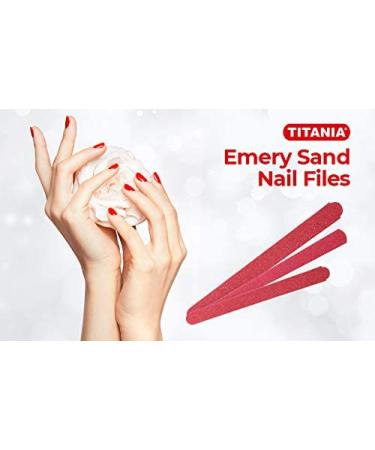 TITANIA Sand Nail Files - Premium Wood Quality 12 cm 10 Cards - 1 Pack | International Shipping Available - Buy Online on GoSupps.com