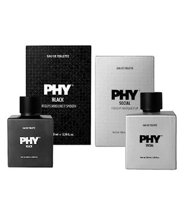 thakor craft Aura Duo | Eau De Toilette Black & Social | Set of 2 Perfumes | Premium long-lasting fragrances for men | Perfect for daily use | 100 ml x 2