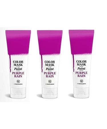 Semi-Permanent Magenta Hair Color Cream (3 Pack) - Color Mask Paint - Direct Hair Dye 2.55 oz