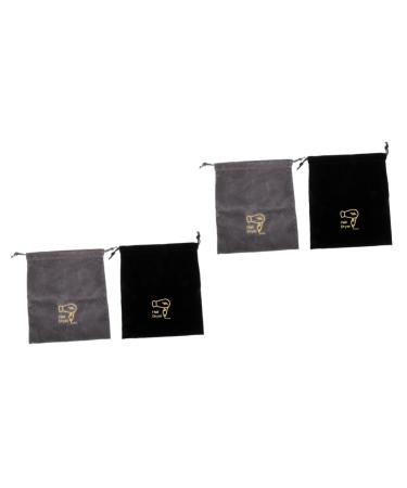 FOYTOKI 4 Pcs Hair Dryer Bag Drawstring Pouches Hair Dryer Lint Bags Drawstring Makeup Bag Flannel