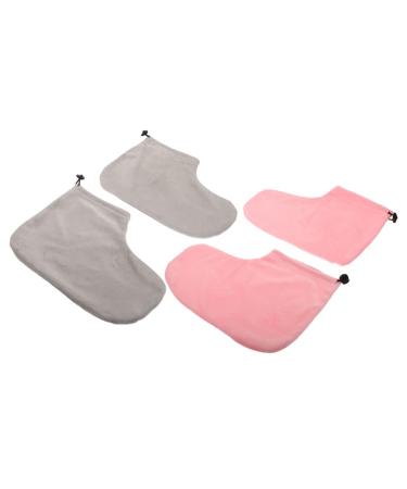 DOITOOL Socks Heel Socks Work Glove 2 Pairs Paraffin Wax Bath Booties Heated Foot Spa Liners Wax Bath Liners Wax Bathing Foot Covers for Women Men Boot Glove Heel Cracked