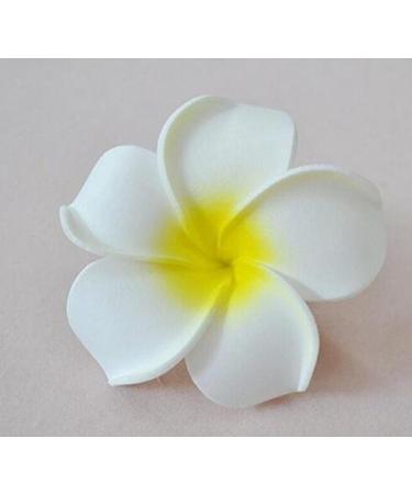 12 Pieces Yellow Hawaii Frangipani Foam Flower Hair Clips - 2.4 for Weddings & Beach Decor - Buy Online on GoSupps.com