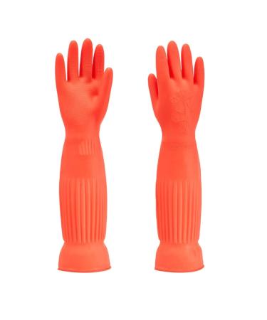 MIN-XL Cleaning Glove Waterproof and Oil-resistance Suitable for kitchen Cleaning Clothes Washing Household Cleaning Dishwashing Car Wash Indoor and Outdoor Cleaning Pet Care Use etc(45CM) red-45CM-L - Buy Online on GoSupps.com