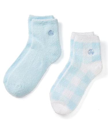 Earth Therapeutics Aloe Vera Socks  Infused with natural aloe vera & Vitamin E  Helps Dry Feet, Cracked Heels, Calluses, Rough Skin, Dead Skin - Use with your Favorite Lotions for Spa Pedicure - Blue Plaid - Buy Online on GoSupps.com