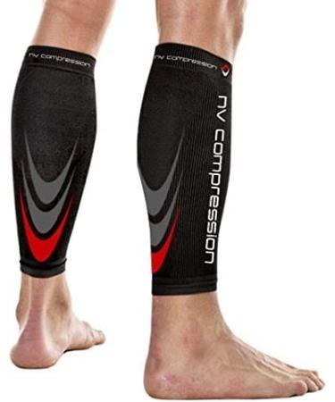 NV compression 365 Footless compression stockings - Wade support compression compression compression calf sleeves - for sports running cycling triathlon crossfit gym tennis black l - Buy Online on GoSupps.com