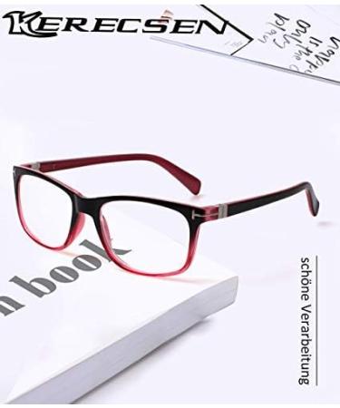 High-Quality Kerecsen 3-Pack Women's Reading Glasses - Comfortable Rectangular Design with Spring Hinges (1.0 & 3 Blue) - Buy Online on GoSupps.com