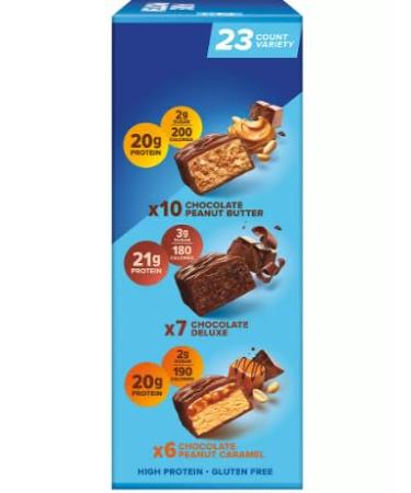 Pure Protein Bars Variety Pack - 23 Ct. - Chocolate Peanut Butter  Chocolate Deluxe  Chocolate Peanut Caramel - Buy Online on GoSupps.com
