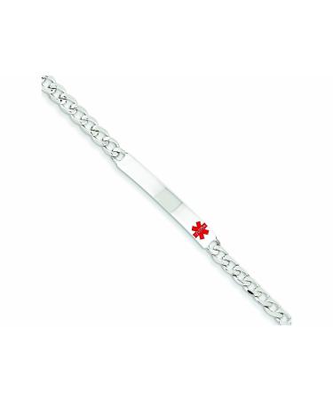 FJC Finejewelers Sterling Silver Polished Medical Curb Link Id Bracelet