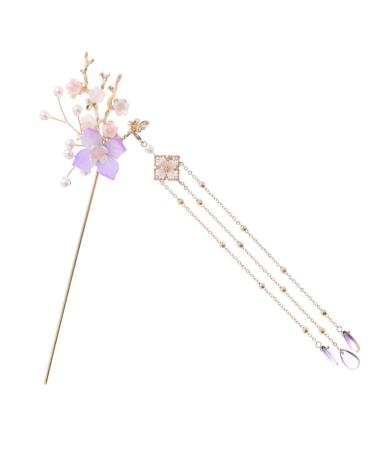 Beaupretty 1pc Hairpin Headdress Traditional Hair Stick Hair Stick Pin Handmad Flower Hair Stick Hair Making Accessories Retro Hair Chopsticks Japanese Hair Pin Vintage Hair Pin Alloy