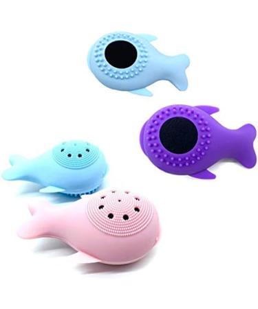 Tlily Silicone Face Cleansing Brush Cleanser Whale Shape Cleanser Exfoliator Face Scrub Washing Brush Pink - Buy Online on GoSupps.com