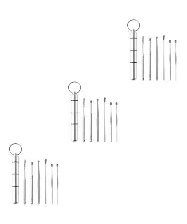 minkissy Ear Buds Ear Buds Ear Buds ANC Earbuds 18 pcs Stainless Pickers Pick Cleaner Wax Care Curette Earpick Clean Tool Spoon Steel Ear Remover Limpiador De Oidos Ear Plugs Ear Plugs Ear Plugs