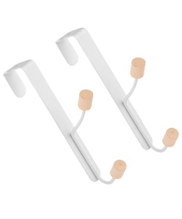 ABOOFAN 2pcs No Punching Door Hook Heavy Duty Clothes Rack Coat Hanging Holder Over Door Organizer Rack Bags