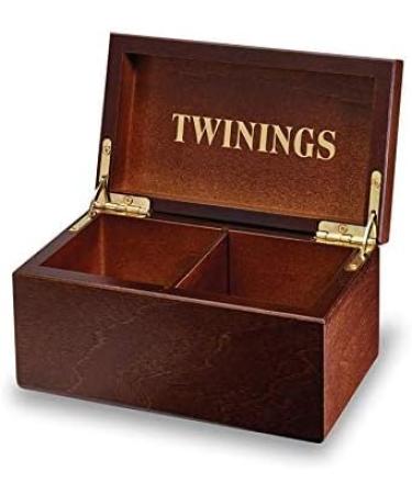Twinings Exclusive Luxury Dark And Gold Wooden Tea Chest 2 Compartment With 24 Twinings Black And Fruit And Herbal Tea Bags Box Caddy - Buy Online on GoSupps.com