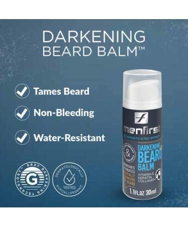 MENFIRST Darkening Beard Balm 1.1oz - Gradually Darkens White and Grey Hair, Nourishing Leave-In Conditioner for Men - Dark Shades - Buy Online on GoSupps.com