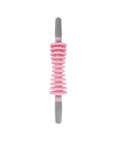 Massage roller stick anggrek meridian back massage device eliminates tiredness muscle relaxation exercises massage roller wooden massage roller (pink)