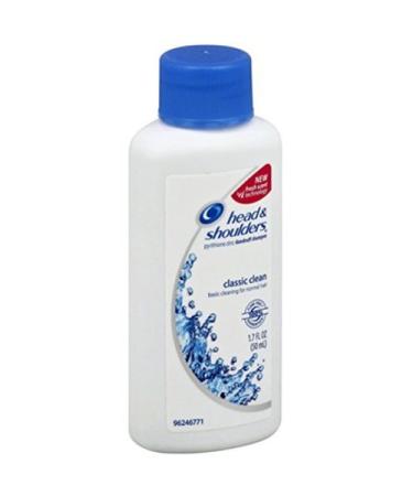 Head & Shoulders Classic Clean Dandruff Shampoo Travel Size 1.7z (4 Pack) 1.7 Fl Oz (Pack of 4)