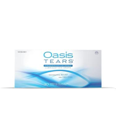 Oasis TEARS Original Lubricant Eye Drops Relief For Dry Eyes, 30 Count Box Sterile Disposable Containers (Pack of 2) 30 Count (Pack of 2)
