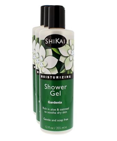 Shikai - Daily Moisturizing Shower Gel, Rich in Aloe Vera & Oatmeal That Leaves Skin Noticeably Softer & Healthier, Relief For Dry Skin, Gentle Soap-Free Formula (Gardenia, 12 Ounces, Pack of 3) 12 Fl Oz (Pack of 3)
