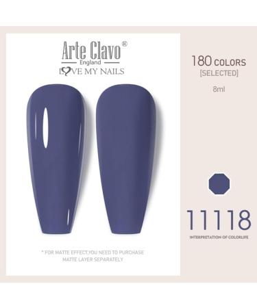 Arte Clavo Gel Nail Polish Semi-Permanent 8ml LED Varnish Soak Off Nail Art Primer Hybrid Varnish Gel Manicure Gellak Top Base - (Color: 11118)