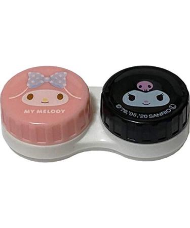 Sanrio My Melody  Kuromi Contactlens Case with Zip Bag for Soft Lenses (Face)