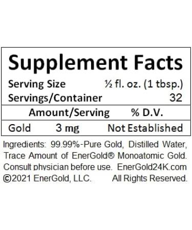 EnerGold 10-Times-Concentrated 200-ppm Colloidal Gold - 16-Oz. Glass Bottle Tamper-Evident-Sealed - Buy Online on GoSupps.com