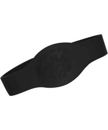 Tap2Tag 189mm Large Black Teardrop Medical Alert Wristband - Stay Safe & Stylish - Buy Online on GoSupps.com