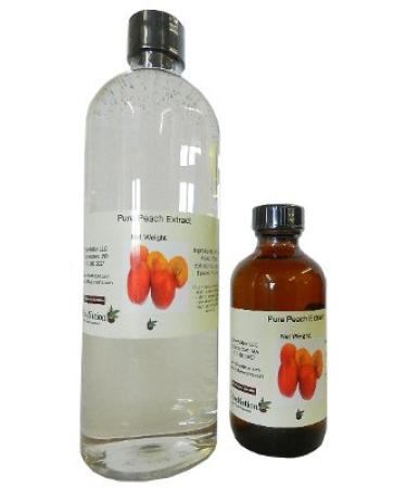 OliveNation Pure Peach Extract, Sugar Free Peach Flavoring, Natural Flavors, Non-GMO, Gluten Free, Kosher, Vegan - 16 ounces