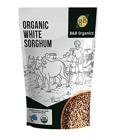 B&B Organics White Sorghum (1 kg /2.2 lbs) (Indian Millet | Gluten free | Whole grain | USDA Certified)