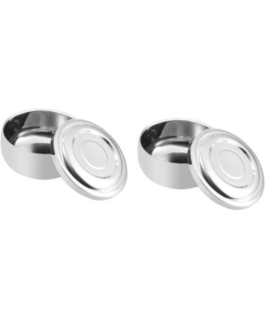 Beaupretty 2-Pack Razor Shell Containers with Lids - Shaving Foam & Soap Bowls for Travel | Silver Medium 2pcs - Buy Online on GoSupps.com
