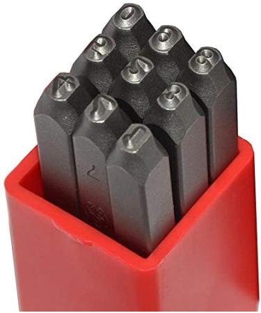 Edward Tools Steel Number Stamps 3mm - 0 to 9 - for Marking Wood or Metal - Heavy Duty Chrome Vanadium - Included Carrying Case