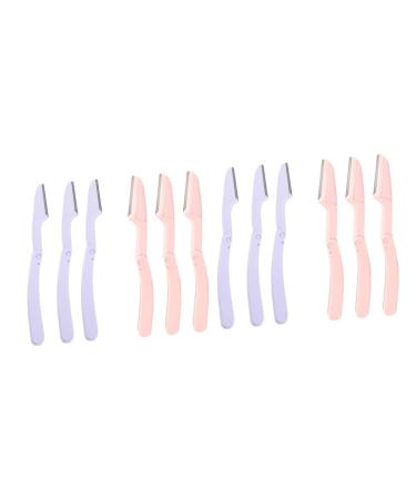 FRCOLOR 12 Pcs Facial Hair Remover Eyebrow Shaving Tool Eyebrow Makeup Tool Eyebrow Shaper Razor Beauty Eyebrow Razor Eyebrow Shaping Tool Facial Hair Trimmer Purple Shave Cosmetic 1 Count (Pack of 1)