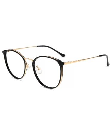 Firmoo Blue Light Blocking Glasses for Women Men Anti Glare Eyestrain Computer Gaming Glasses Anti Bluelight Blue Blocker Non Prescription Eyeglasses Nero 3.0 x