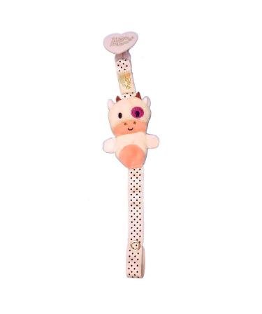 Zigozago - Pacifier chain with a plush cow