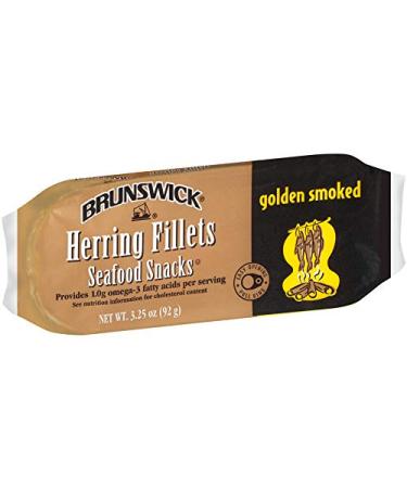 Brunswick Golden Smoked Herring Fillets 3.25 oz Can (Pack of 12) - High Protein & Gluten Free - Keto Friendly - Ideal for Pasta & Seafood Recipes - Buy Online on GoSupps.com