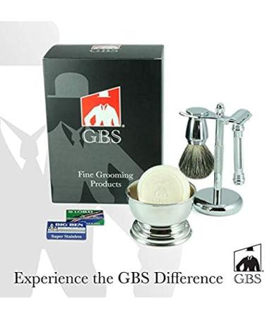 Buy G.B.S Men's Shaving Set - Double Edge Safety Razor MK 38 Shaving Brush & Natural Soap - Premium Quality from Solingen Germany - International Shipping Available - Buy Online on GoSupps.com
