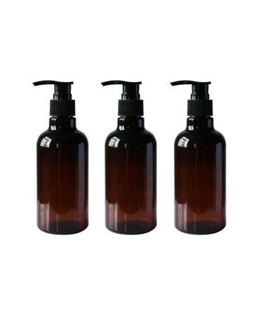 3 PCS 250ml/8oz Brown Amber PET Plastic Refillable Bottles with Black Pump Empty Cosmetic Toiletries Containers for Shampoo Hair Conditioner Shower Gel Hand Wash Lotions Dispensers - Buy Online on GoSupps.com