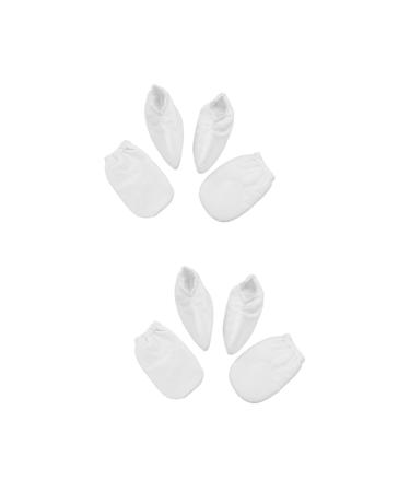 Ipetboom 4 Pairs Bath Mitt Beach Kerchief for Women Paraffin Wax Gloves Foot Spa Cover Bath Mitt Insulated Bottle Bag Laundry Dispenser Insulated Gloves Product White Hand