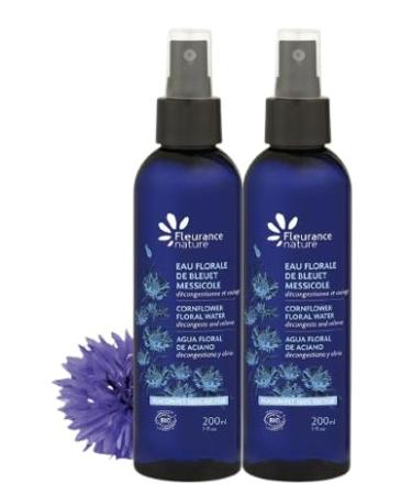 Duplo Fleurance Nature Eau Florale de Bleuet Messicole- 200ml cosmetique certifi Bio Cosmos Ecocert Soin visage hydrolat de Bleuet bio tonifiant d maquillant fabriqu en France 26124 (2 unit s)