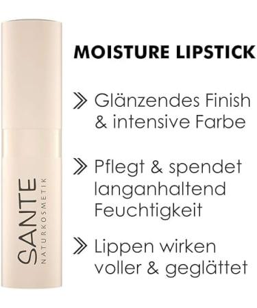 Sante Naturkosmetik Moisture Lipstick 05 Nourishing lipstick with hyaluronic acid plump and Sepilift effect for supple lips in a soft berry tone 4.5 g - Buy Online on GoSupps.com